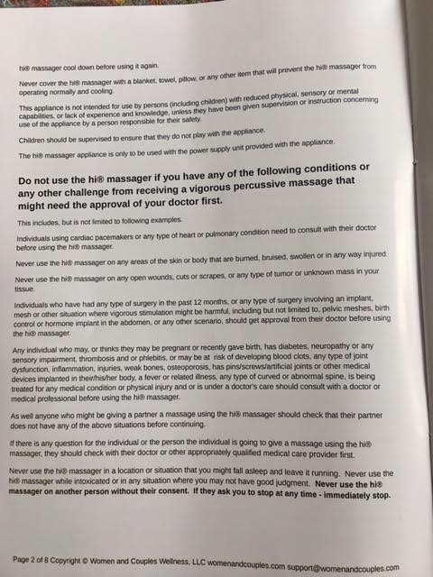 Page 2 of user manual